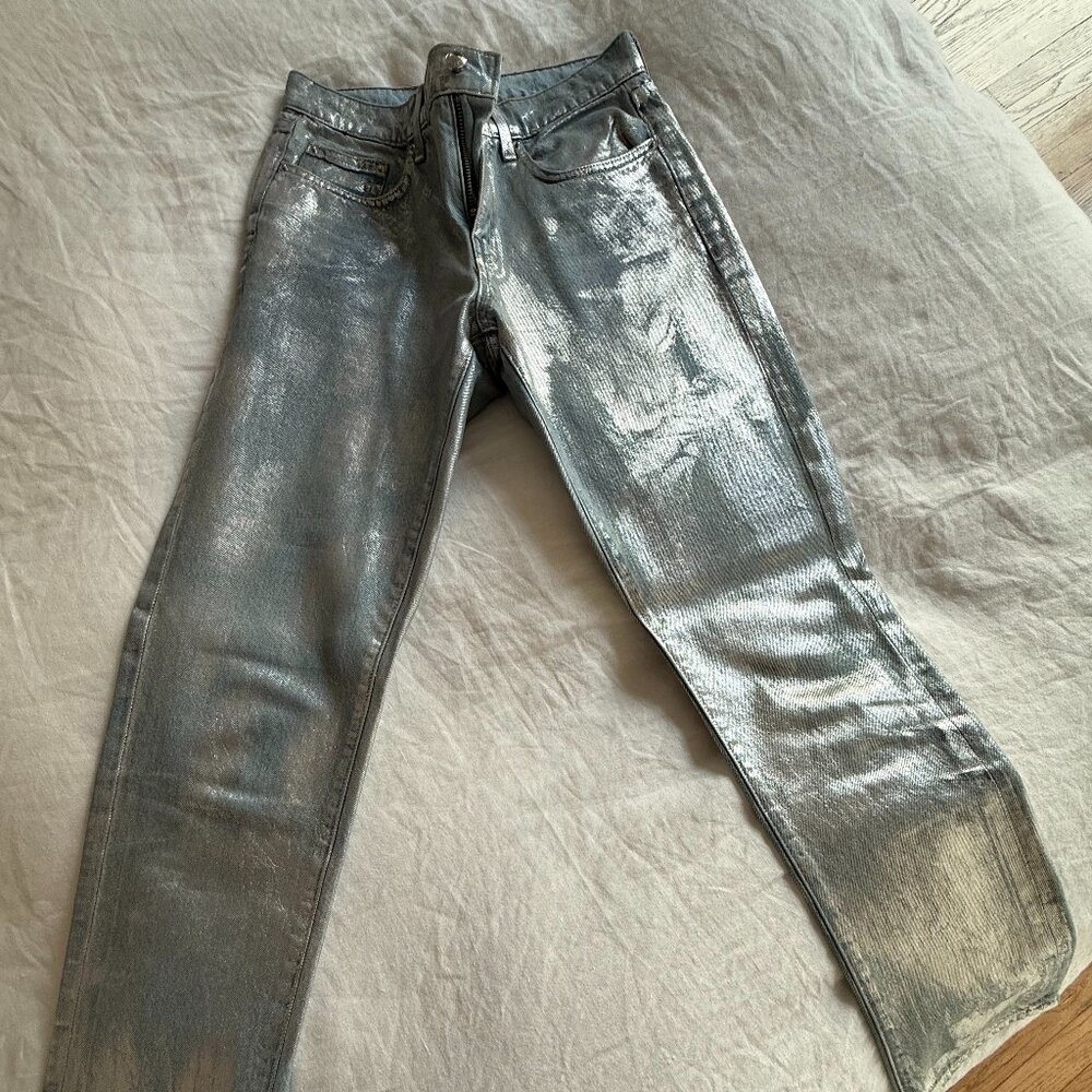 Derek Lam 10 Crosby Silver Jeans